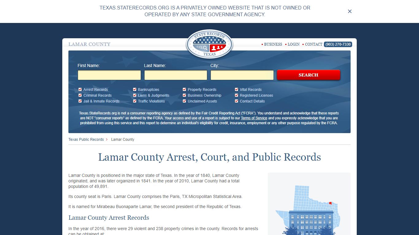Lamar County Arrest, Court, and Public Records