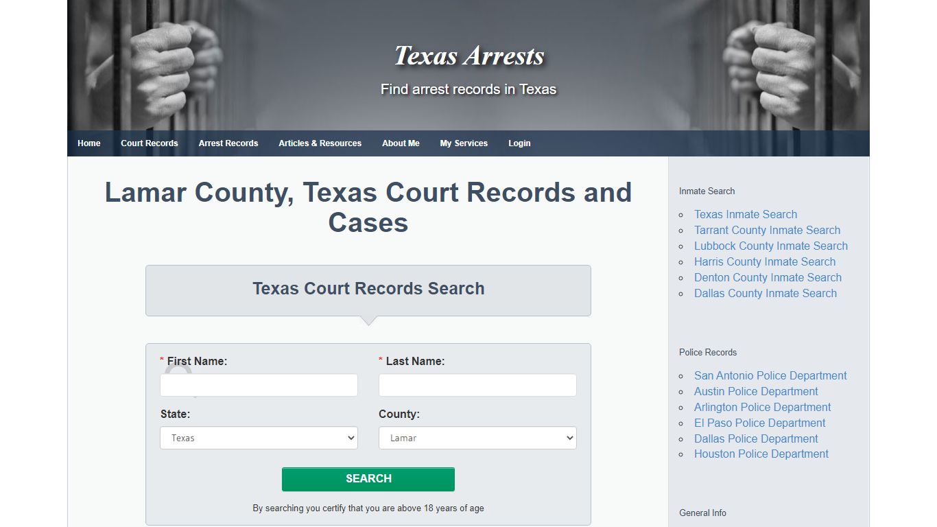 Lamar County, Texas Court Records and Cases - Texas Arrests